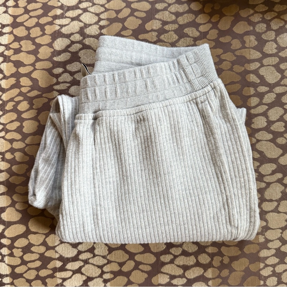 Varley Russell Sweat Pant Ribbed Grey Marl